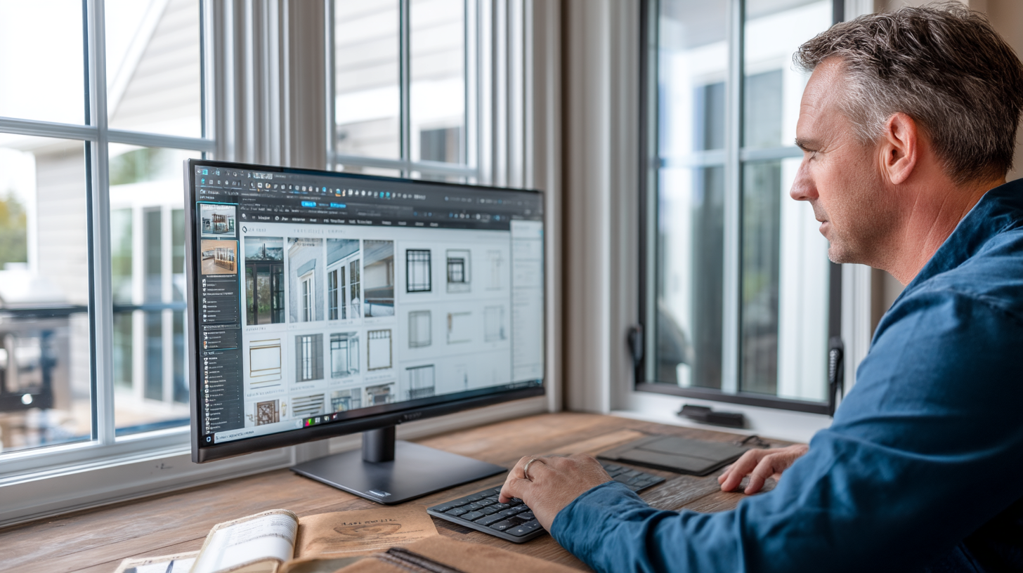 uPVC window configurator interface showing style and specification options