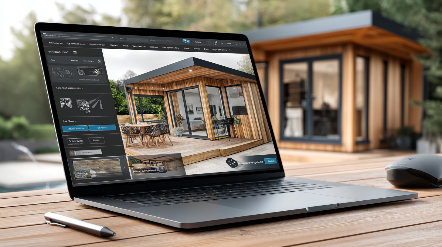 3D garden room product configurator interface, illustrating real-time visualisation and customisation